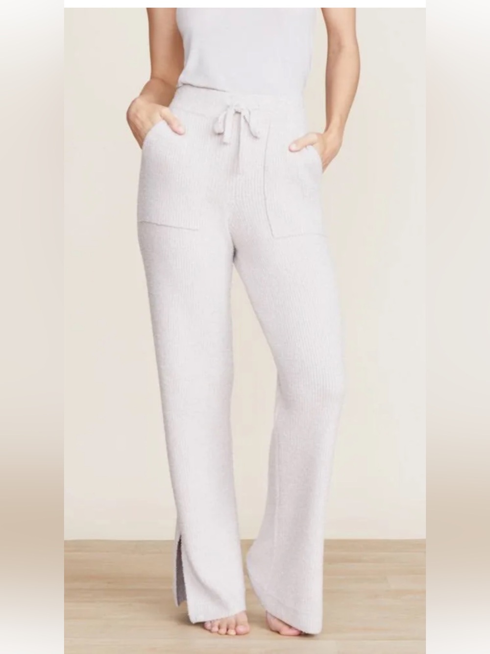 Barefoot Dreams Pinched Seam Slit Pant color Silver Size Small